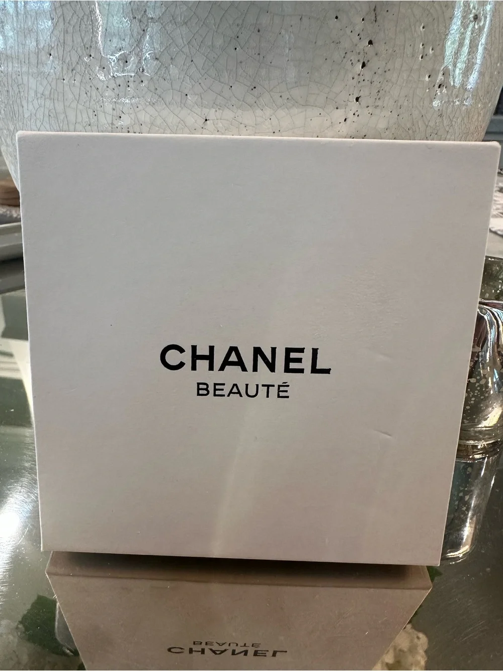 CHANEL Gold Mirrored Decorative Compact Accent